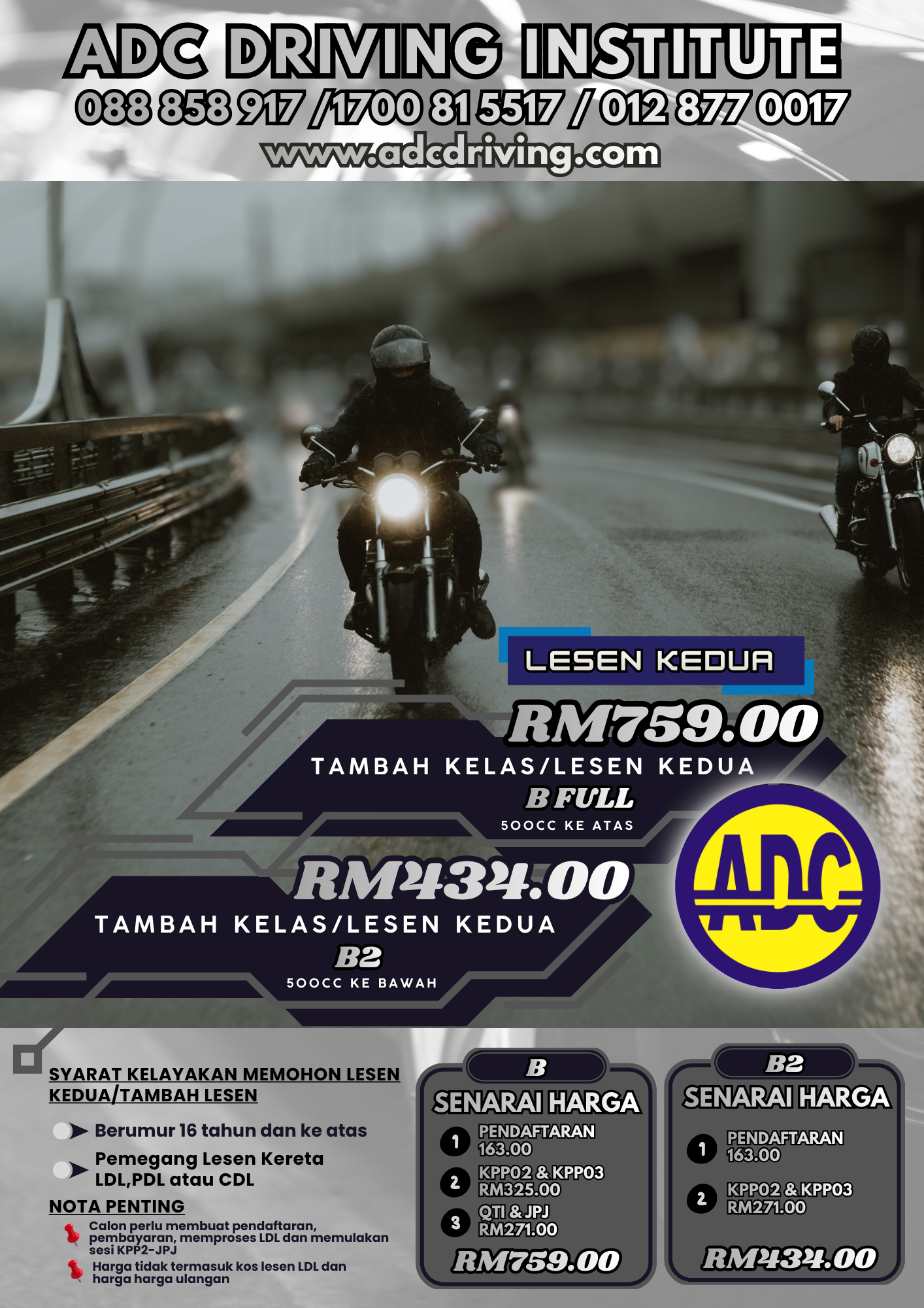 Lesen Tambah Kelas Motor 2026